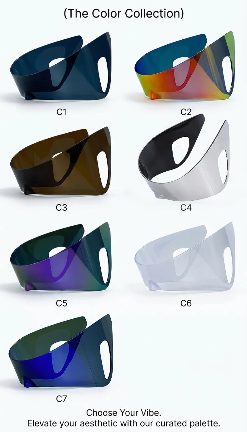 Oversized One-Piece Shield Punk Sunglasses Women 2026 Luxury Brand Sports Rimless Windproof Mask Sun Glasses Wrap Around Eyewear