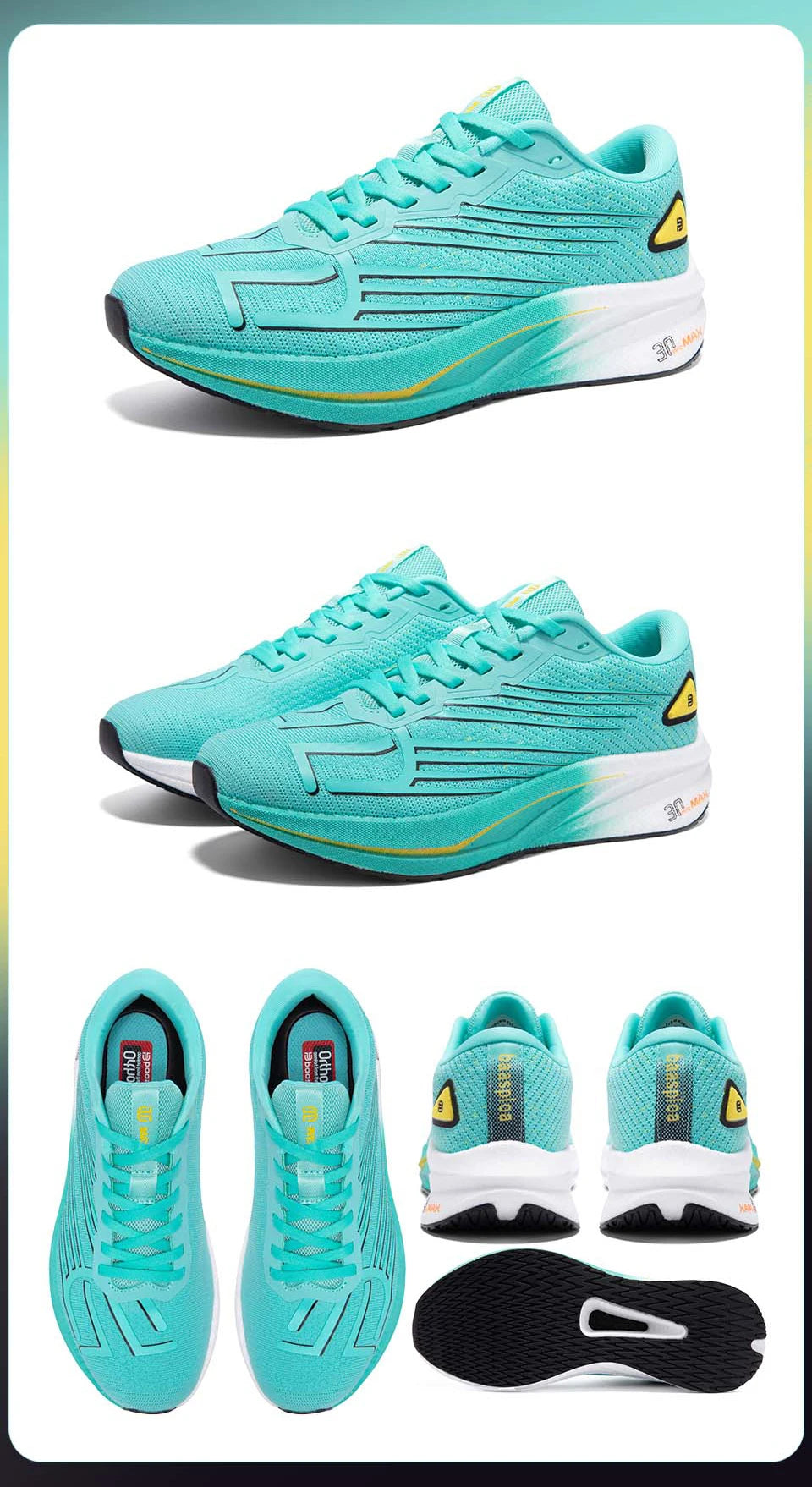 Zapatillas profesionales de running Baasploa para hombre, ligeras y transpirables, zapatillas deportivas de jogging para mujer con placa de carbono y suela antideslizante