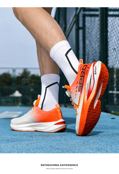 Men Running Shoes Carbon Board Speciality Sports Breathable Lightweight Women's Comfortable Athletic Nonskid Marathon Sneakers