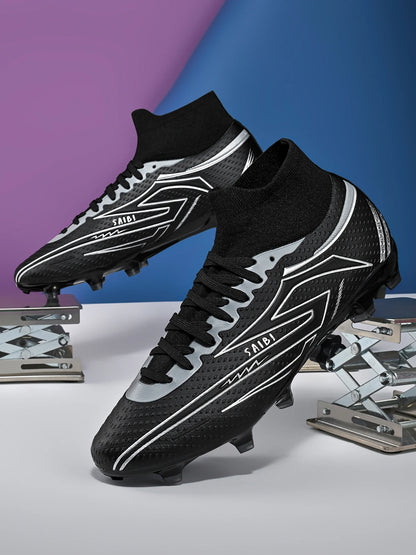 AG/FG Long Studs Soccer Shoes，PU Fabric Mixed Upper，TPU Sole Wear Resistant Anti Slip，Men Women Kids Youth Outdoor Sports
