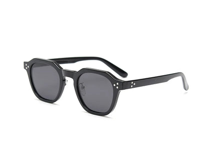 Peekaboo korean style retro sun glasses for women TR90 frame polygon polarized sunglasses uv400 male green brown 2023 summer