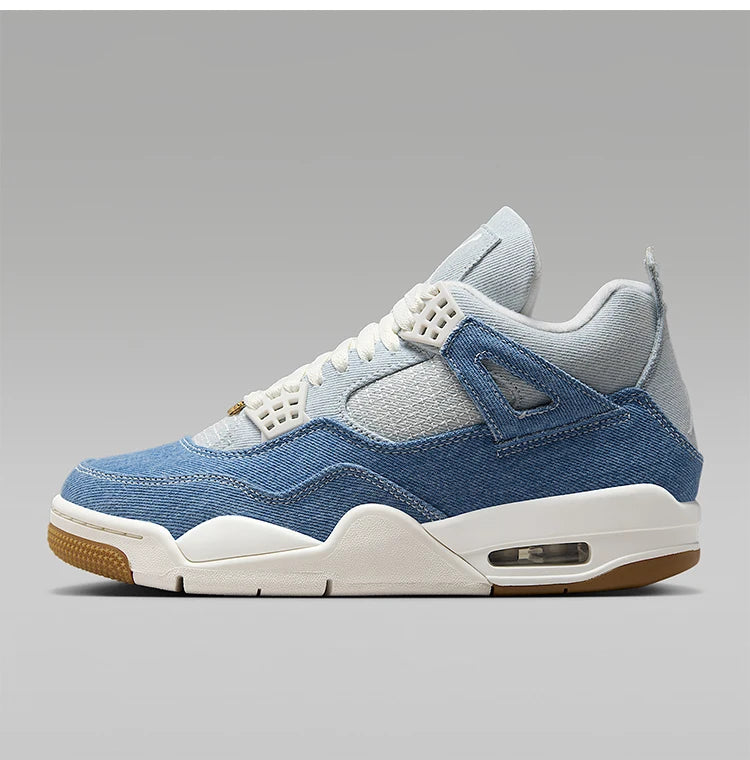 Nike genuine JORDAN women's air cushion shock-absorbing mid top denim basketball shoes IB6716-100