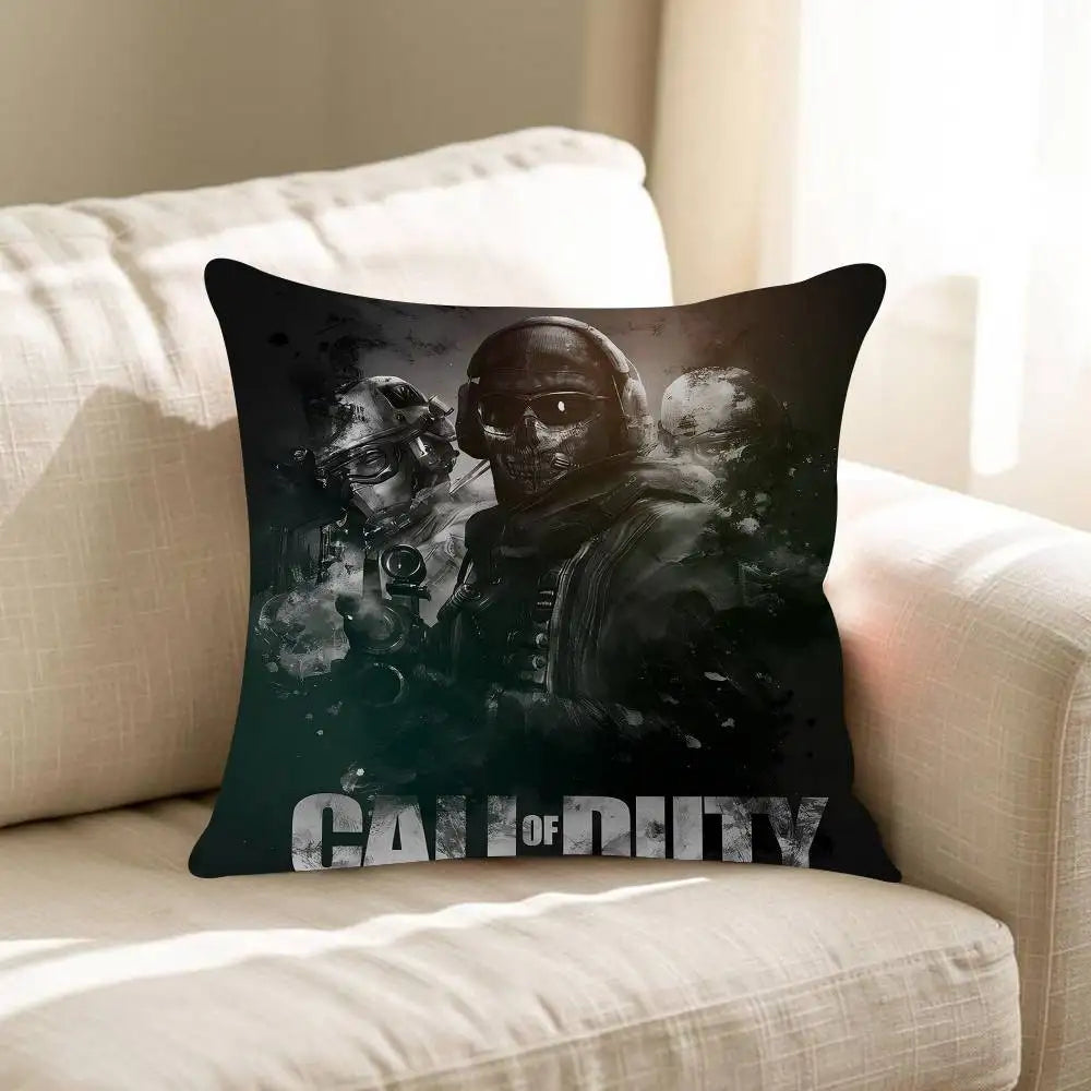 Klasická hra C-Call Of D-Duty personalizovaný polštář s obrázkem a textem, bytová dekorace, dárek do domácnosti, 45x45cm