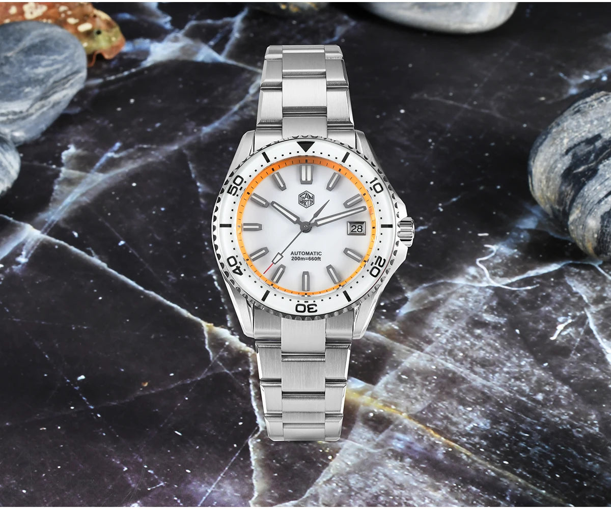 San Martin 2025 New Enamel Dial Full Luminous 39mm Dive Watch Luxury Men Watch NH35 Automatic Mechanical Waterproof 200m SN0129