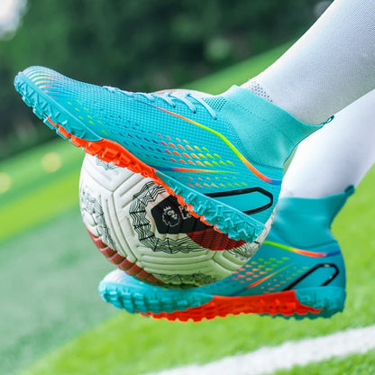 New Men Soccer Shoes Men Grass Breathable Soft Outdoor Football Shoes Cleats Long Spikes Comfortable Training Sport Shoes Men