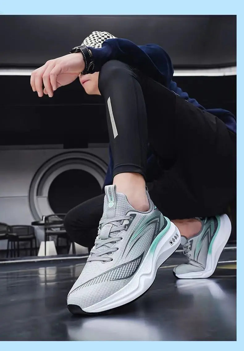 Men's Breathable Running Shoes Summer Hot Sale Of The Season Casual Sporty Fish Thread Soft Bottom Thick Heel Cross-Border St...