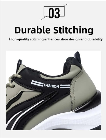 Men's Fashionable Korean Style Lace-Up Casual Running Shoes Comfortable Breathable Thick Bottom Sports Sneakers
