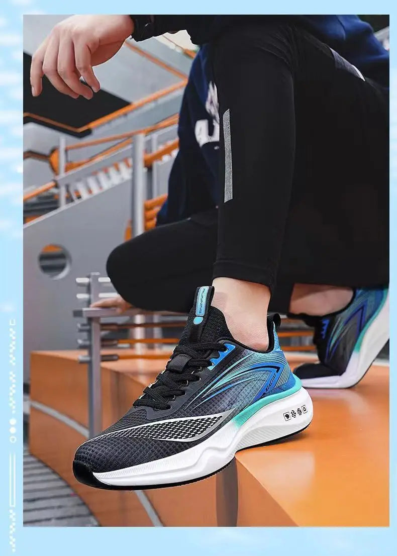 Men's Breathable Running Shoes Summer Hot Sale Of The Season Casual Sporty Fish Thread Soft Bottom Thick Heel Cross-Border St...