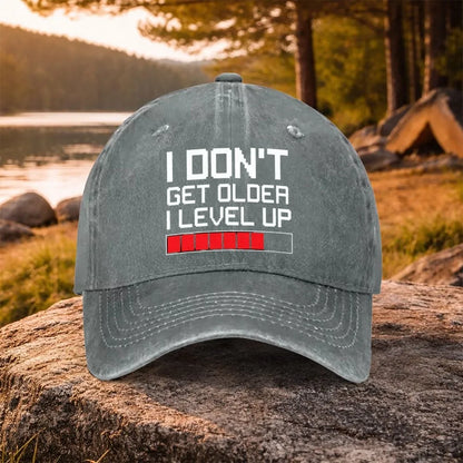 Gamer Level Up födelsedagsbaseballkeps i tvättad bomull, justerbar utomhus-truckerhatt