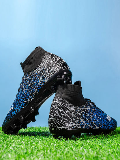 AG /FG Athletic Soccer cleats PU Fabric Comfort Upper TPU Anti-slip Long Studs Sole Reliable Quality Adult Kids Training Shoes