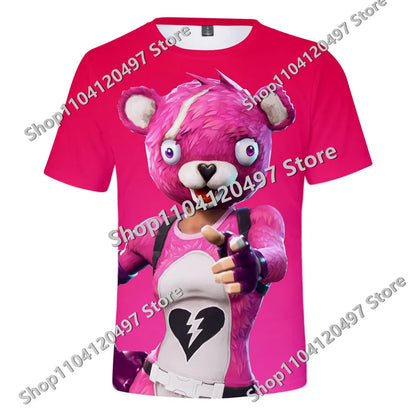 Fortnites Theme Birthday Number T-Shirt Summer Child White Clothes Cartoon Hot Game Short Sleeve Tees Casual Tops Funny Gifts