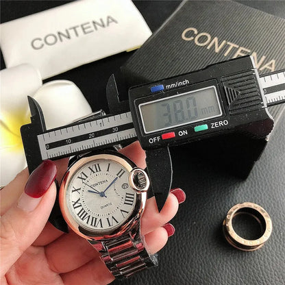 New Brand Luxury Stainless Steel Men and Women Luxury Atmosphere Quartz Watches Fashion Blue Balloon Women Date Watch Suit