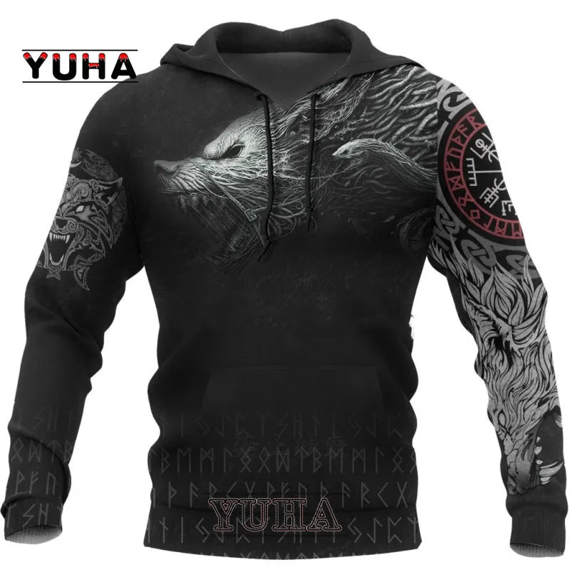 Sweats com Capuz Estampados de Lobo para Homem 3D, Sweatshirts de Marca, Casacos de Qualidade, Pullover de Moda, Fatos de Treino Animal Streetwear Out