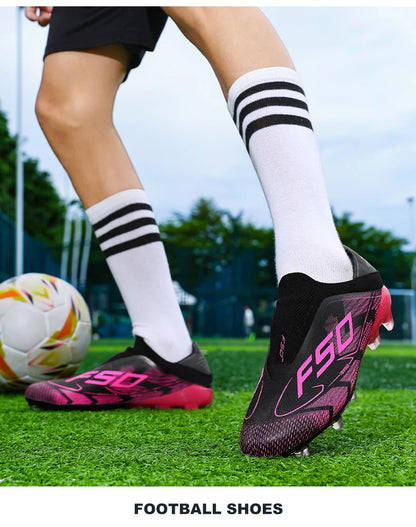 New Men Football Boots Non-Slip Boys Soccer Shoes Grass Cleats High-quality Match Sneakers Hot-selling Outdoor High-top Light