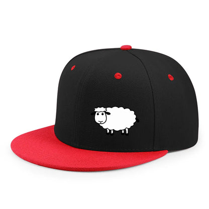 Casquette de baseball unisexe ajustable - Casquette de style urbain à visière plate avec motif de mouton : un accessoire décontracté, polyvalent et personnalisable
