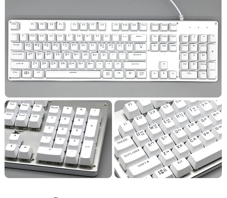 104 Teclas Keycaps Retroiluminadas Coreano Francês Russo Espanhol Alemão para Teclado Mecânico com Switch MX, Perfil OEM, Teclas ABS DIY