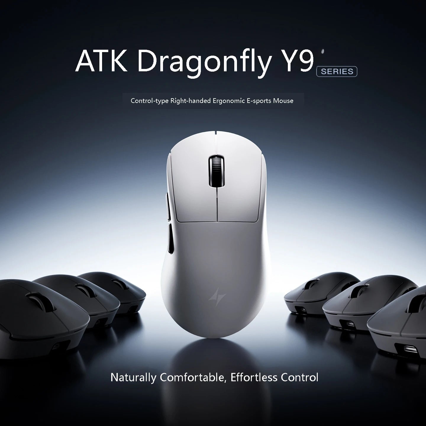 Rato Gaming Sem Fios ATK Dragonfly Y9 PAW3950 Ultra Nordic54L15 8Khz de Alto Desempenho para Computador, Escritório e Acessórios de Rato