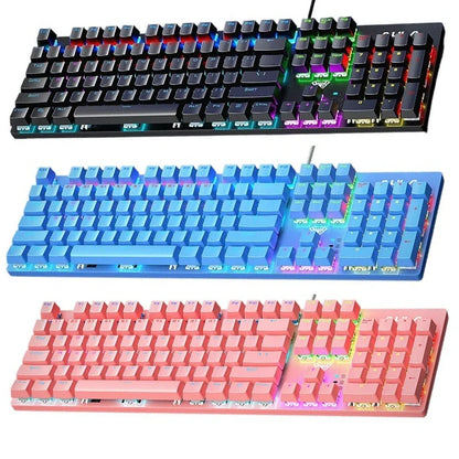 Wired Mechanical keyboard Gamer USB Keyboards gaming Backlit Musical 100% Computer 104 keys keyboard Ergonomic PC keyboard