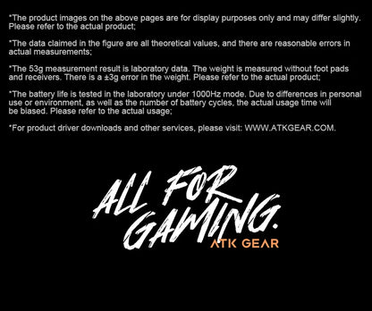 ATK Dragonfly A9 Ultra Wireless Gaming Mouse PAW3950, Tri-Mode 8K Gaming Mouse, Ultra-Lightweight Ergonomic Esports Mouse for FPS Gaming