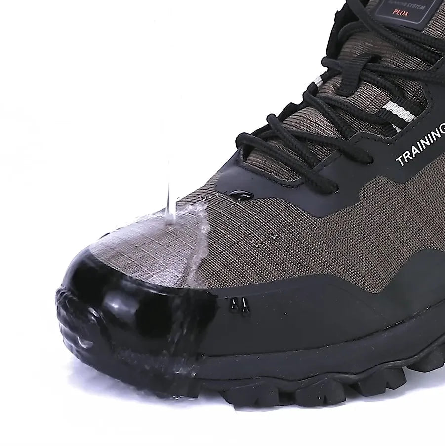 Baasploa Men's New Hiking Shoes Outdoor Waterproof Wear-Resistant Non-Slip Sneakers Male Casual Lightweight Lace-Up Walking Shoes