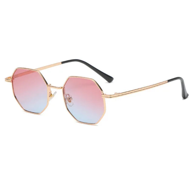 Luxury Square Sunglasses Man Woman Fashion Small Frame Polygon Sun Glasses Metal Vintage Retro Brand Octagon Gafas De Sol UV400