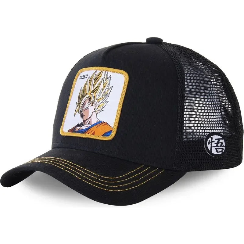 Dragon Ball Son Goku Cap Baseball Cap Summer Travel Peaked Cap Men's Embroidery Hip-Hop Sun Visor Adjustable Trucker Mesh Cap