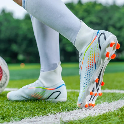 New Men Soccer Shoes Men Grass Breathable Soft Outdoor Football Shoes Cleats Long Spikes Comfortable Training Sport Shoes Men