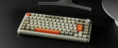 German Version Ajazz Ak820 Gaming Mechanical Keyboard, German Keyboard, ISO-DE Layout Qwertz Hot-Swappable Volume Knob, Holiday Gift