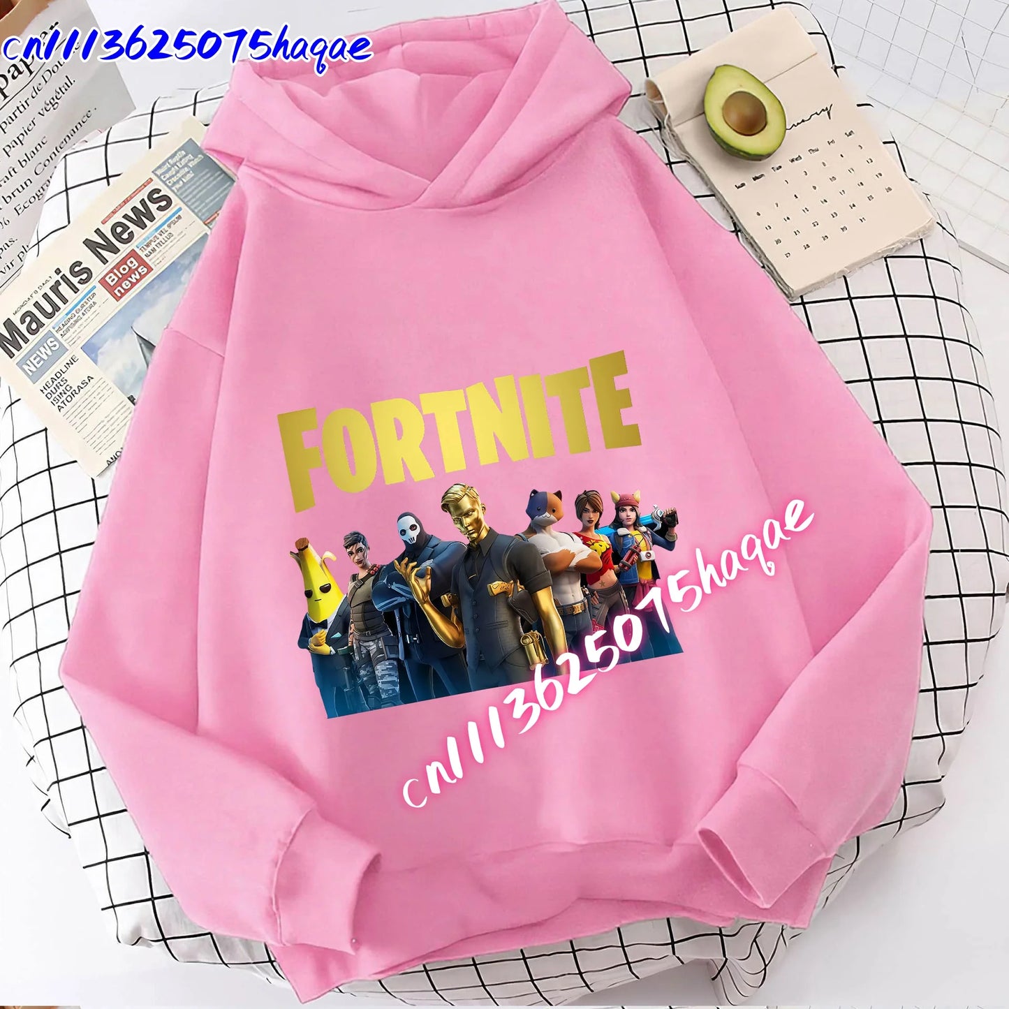 Sweatshirts Fortnite Novos para Criança, Hoodie com Estampado de Personagem de Jogo em Desenho Animado, Tops Casuais de Outono, Roupa de Inverno para Meninos Bebés