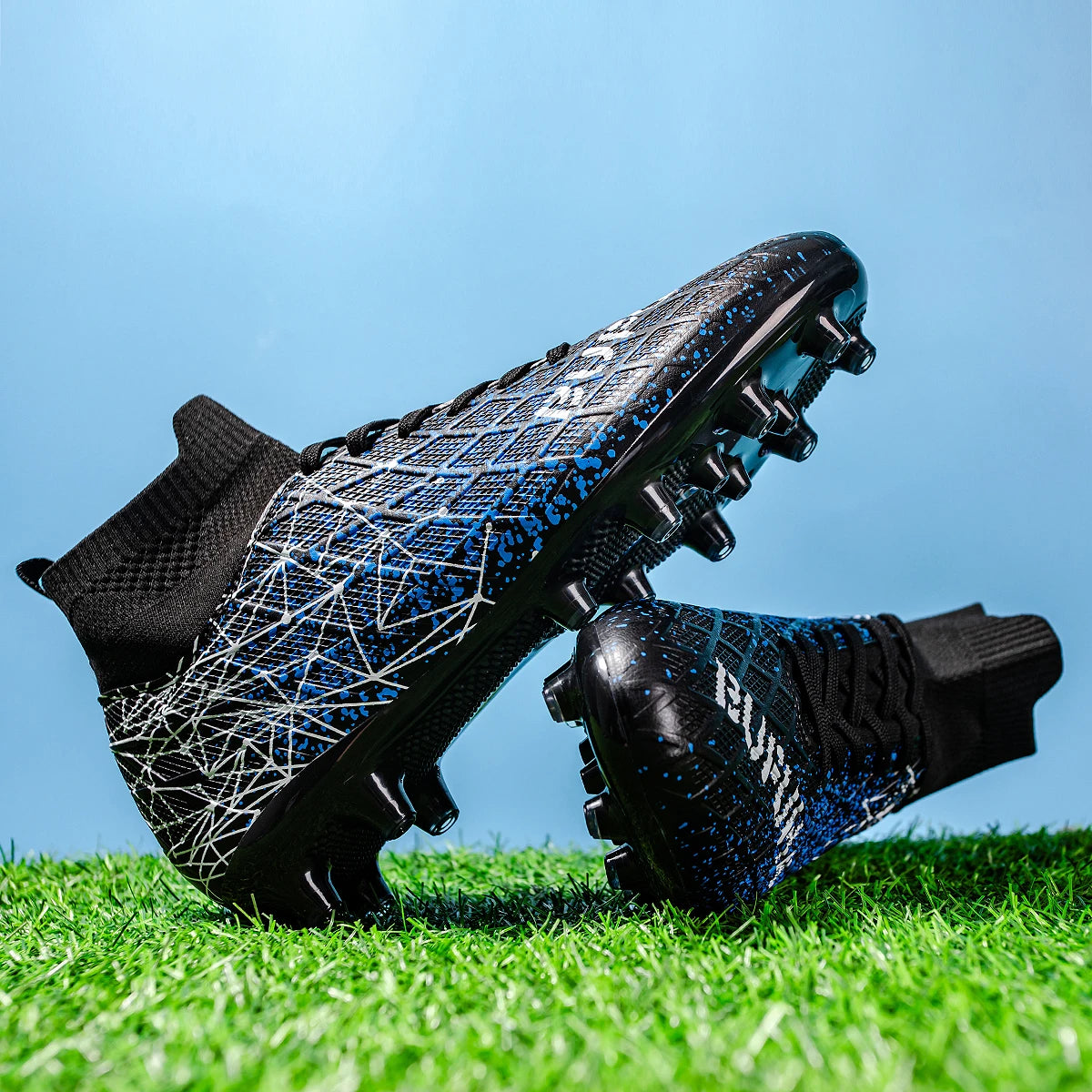 AG /FG Athletic Soccer cleats PU Fabric Comfort Upper TPU Anti-slip Long Studs Sole Reliable Quality Adult Kids Training Shoes