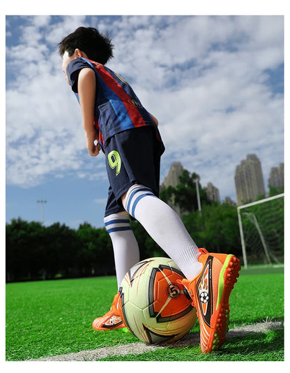 Children's Rotating Buckle Sneaker Students Competition Training Football Shoes Fashionable Lightweight Anti slip Footwear