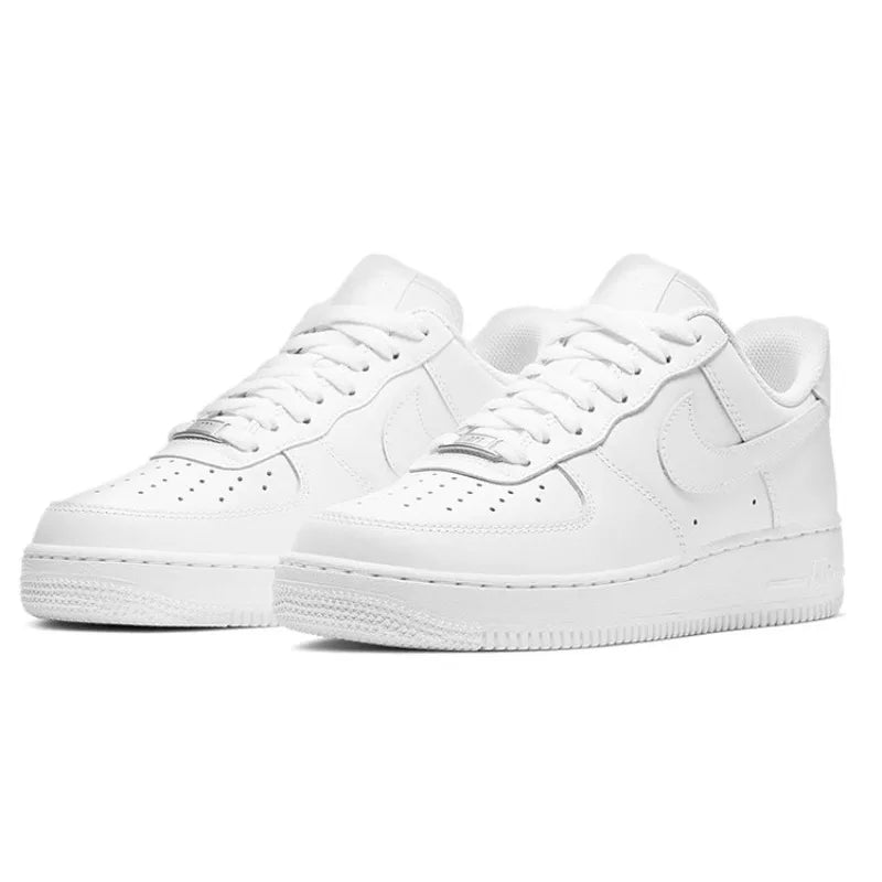 Nike Air Force 1 '07 Women Triple White Leather AF1 Classic Comfortable Air Cushion Board Shoes Casual White Sneakers DD8959-100