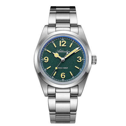 Relógio para homem ADDIESDIVE 36mm em destaque AD2518 com vidro espelhado convexo, aço inoxidável 316L, Reloj Hombre, 100m à prova de água, quartzo