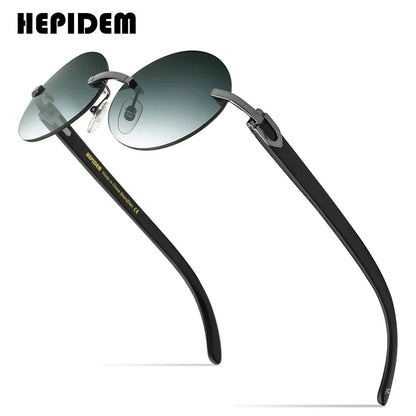 HEPIDEM Buffalo Horn Glasses Men Famous Brand Design Rimless Sunglasses Women Luxury Eyewear Horn-Rim Frameless Buffs Eyeglasses