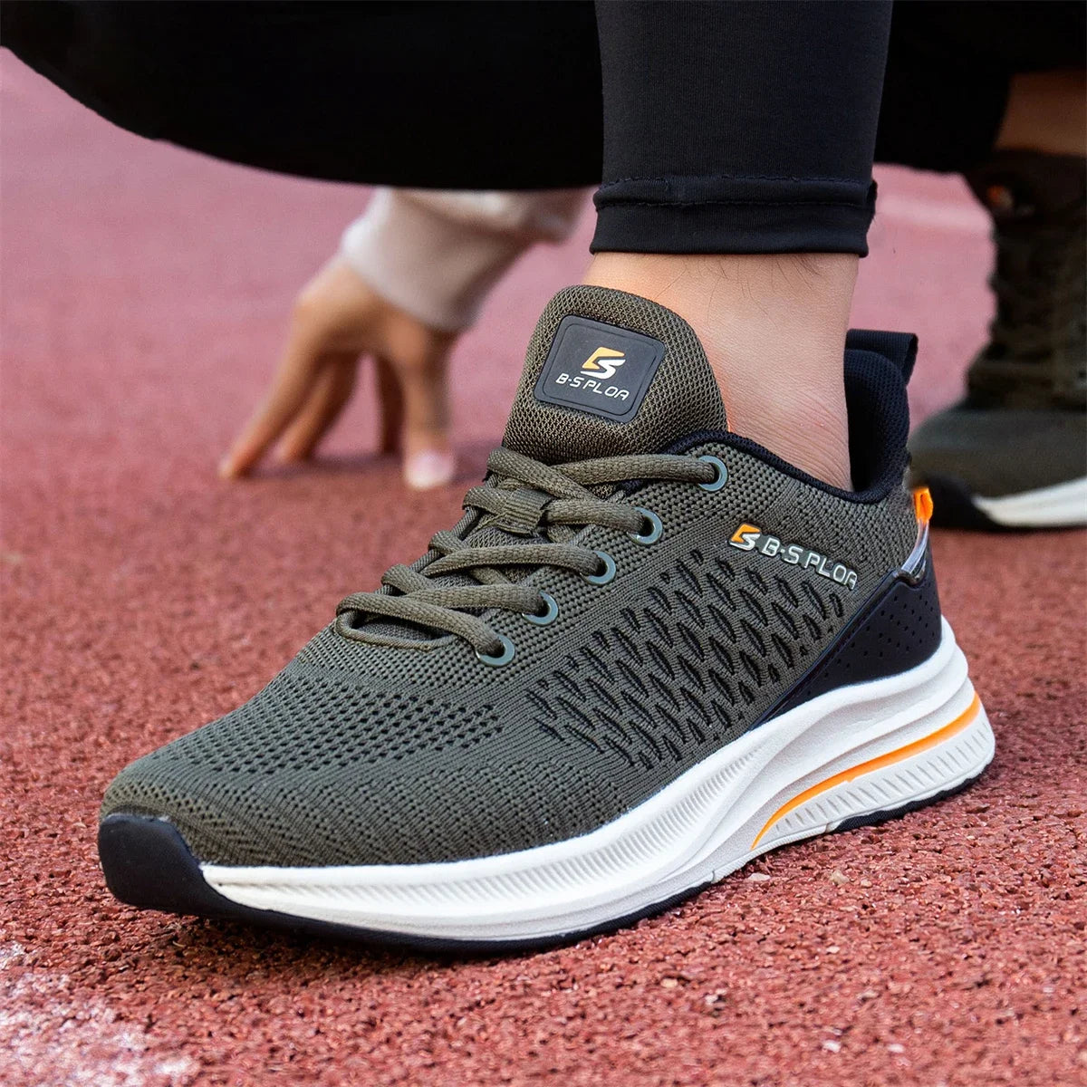 Baasploa Men Running Shoes New Breathable Mesh Sport Sneakers Plus Size 41-48 Male Classic Casual shoes Non-slip Outdoor Comfort
