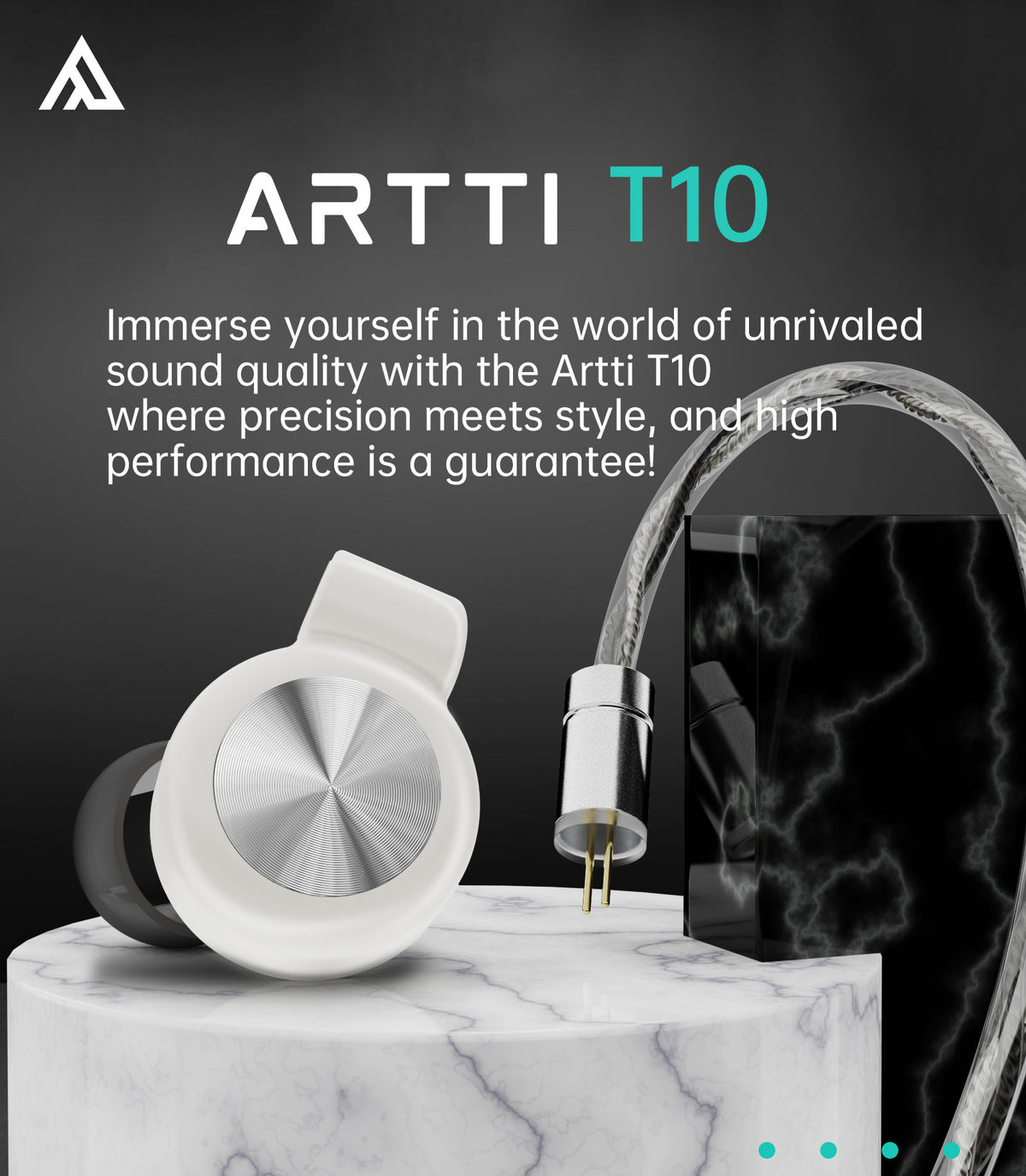 ARTTI T10 Planar Driver In-Ear HiFi Earphones, Wired IEM Monitors with 14.2mm Planar Driver, Detachable 0.78mm 2-Pin Cable, 3.5mm/4.4mm Audiophile Earbuds