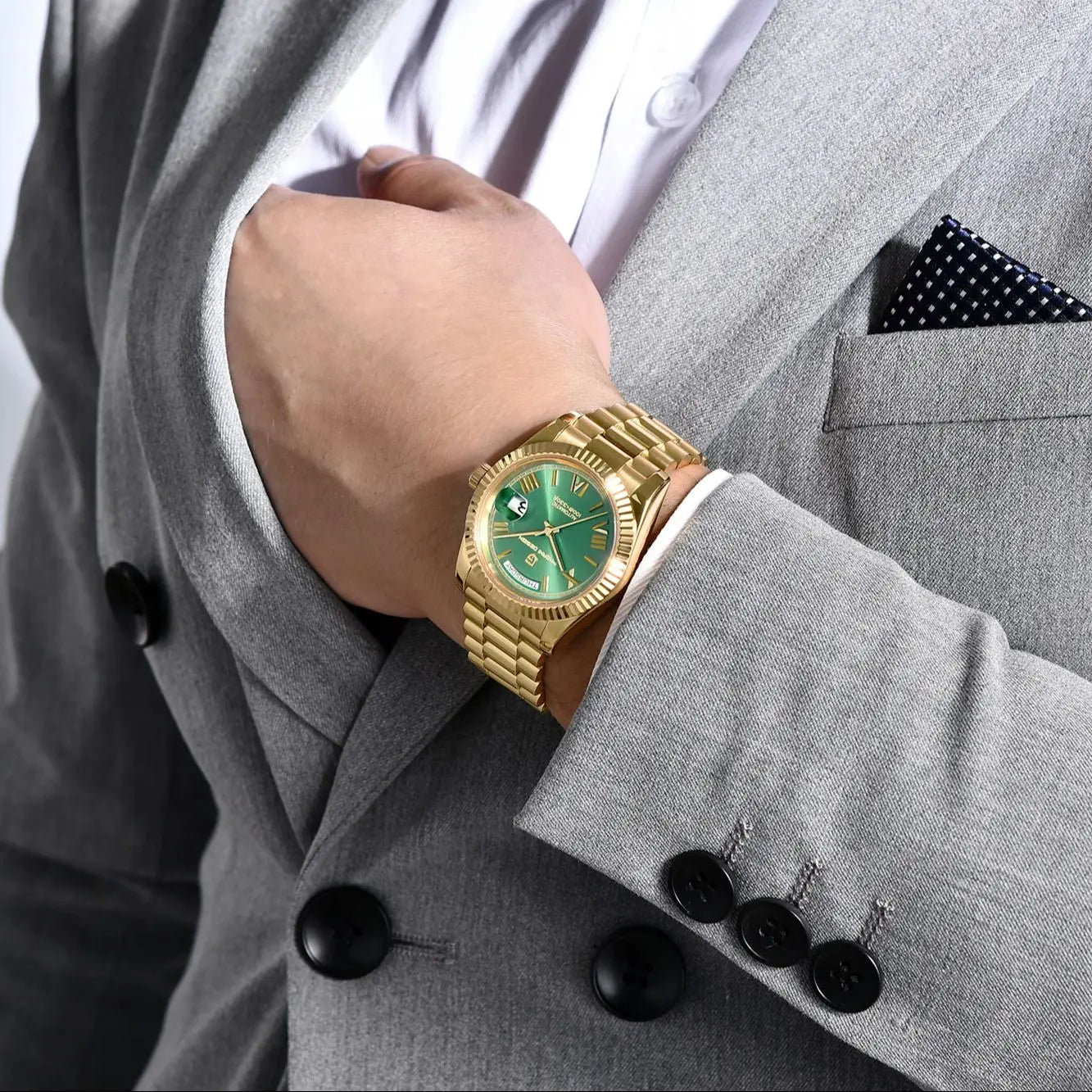 PAGANI DESIGN 2026 New Gold Green 40MM Date Week Men's Watches Automatic Watch Men AR Sapphire Glass NH36A Mechanical Wristwatch