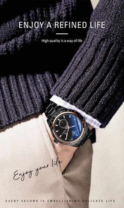 SKROX Luxury Sapphire Stainless Steel Automatic Movement Mechanical Clockwork Man Watch Military Waterproof Men's Wrist Watches