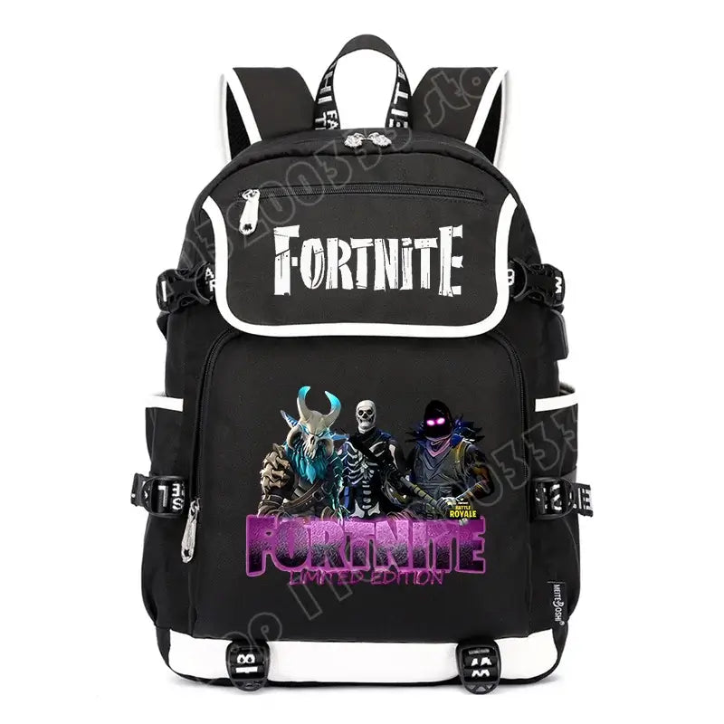 Fortnites Large Capacity Backpack Casual Shoulder Bag with USB Port Unisex Anime Students Schoolbag New Stylish Stationery Gift