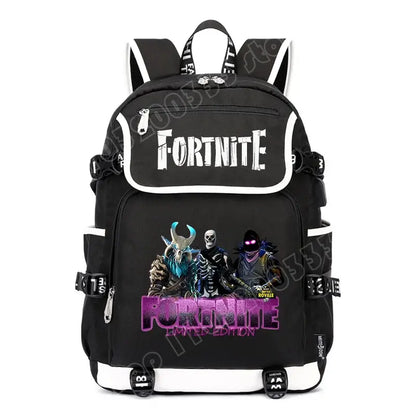 Fortnites Large Capacity Backpack Casual Shoulder Bag with USB Port Unisex Anime Students Schoolbag New Stylish Stationery Gift