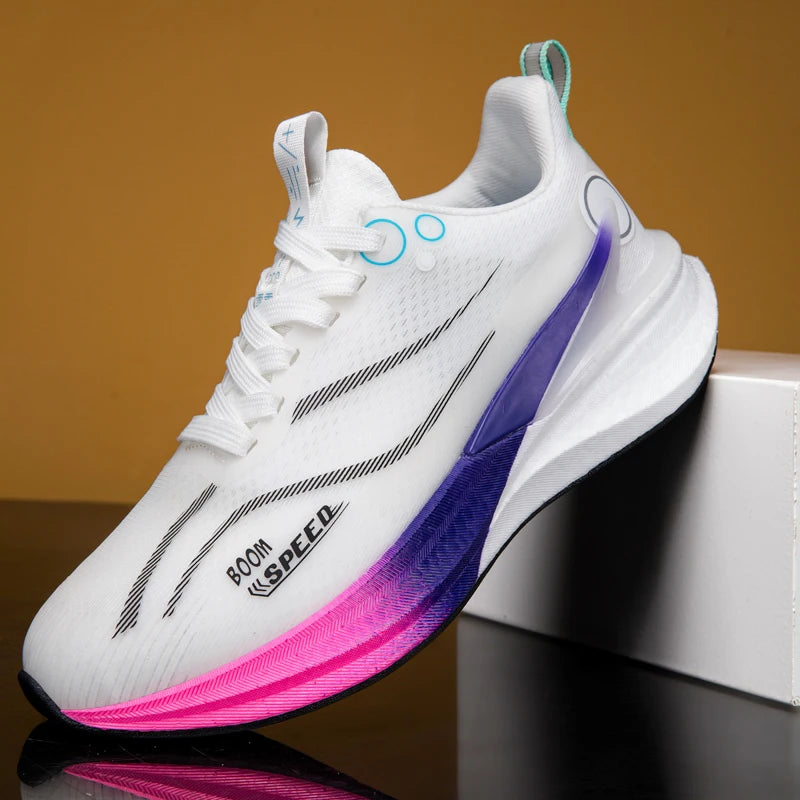 Men Carbon Board Running Shoes Marathon Long-Distance Running Sports Shoes Support Stable Casual Women Breathable Running Shoes