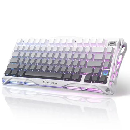 GravaStar Mercury K1 75% Wireless Mechanical Gaming Keyboard, Aluminum Alloy Exoskeleton Design, RGB Backlit, Hot-Swap Socket