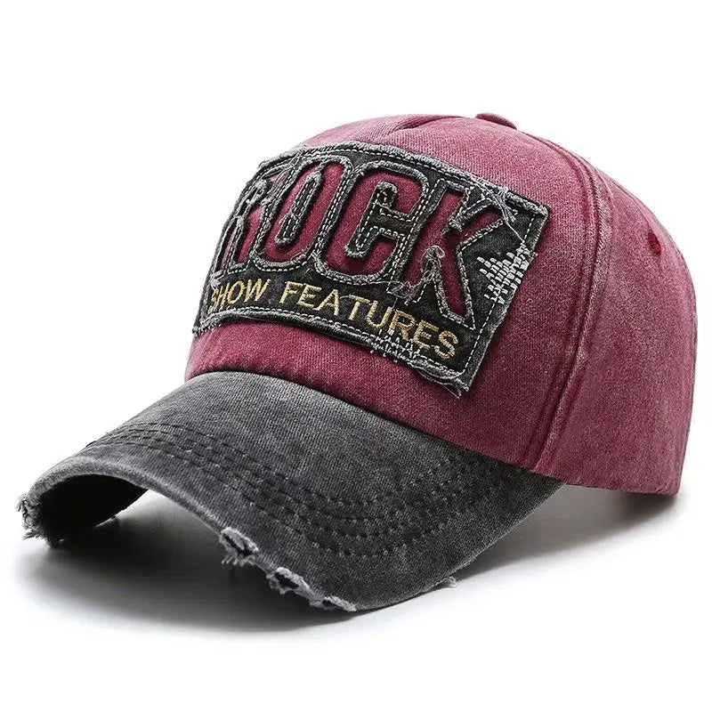 Baseballkasket i bomuld af høj kvalitet med ROCK-bogstavbroderi til mænd og kvinder, gorras snapback, udendørs sportssolhat