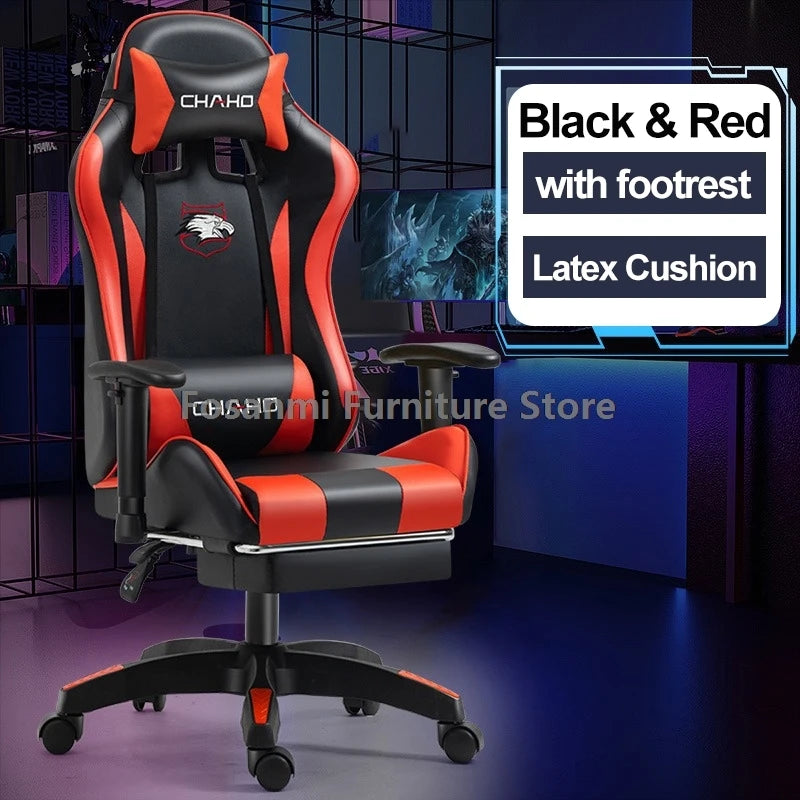 Esports Gamers Swivel Chair with Armrests Internet Anchor Racing Chair High-quality Leather Home Office Computer Gaming Chairs