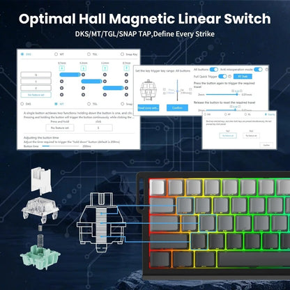 ATTACK SHARK X68 HE 8000Hz Rapid Trigger Keyboard 0.01mm RT Accuracy RGB Wired Gaming Keyboard with Magnetic Switch for PC/Mac