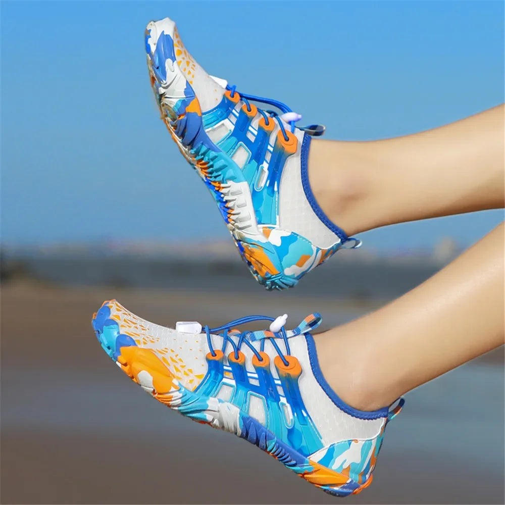 Men Women Water shoes Upstream Wading Swimming Barefoot Five Fingers Aqua Shoes Colorful Beach Seaside Light Unisex Sneakers New