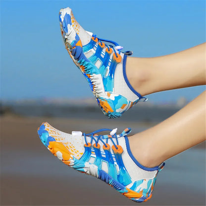 Men Women Water shoes Upstream Wading Swimming Barefoot Five Fingers Aqua Shoes Colorful Beach Seaside Light Unisex Sneakers New