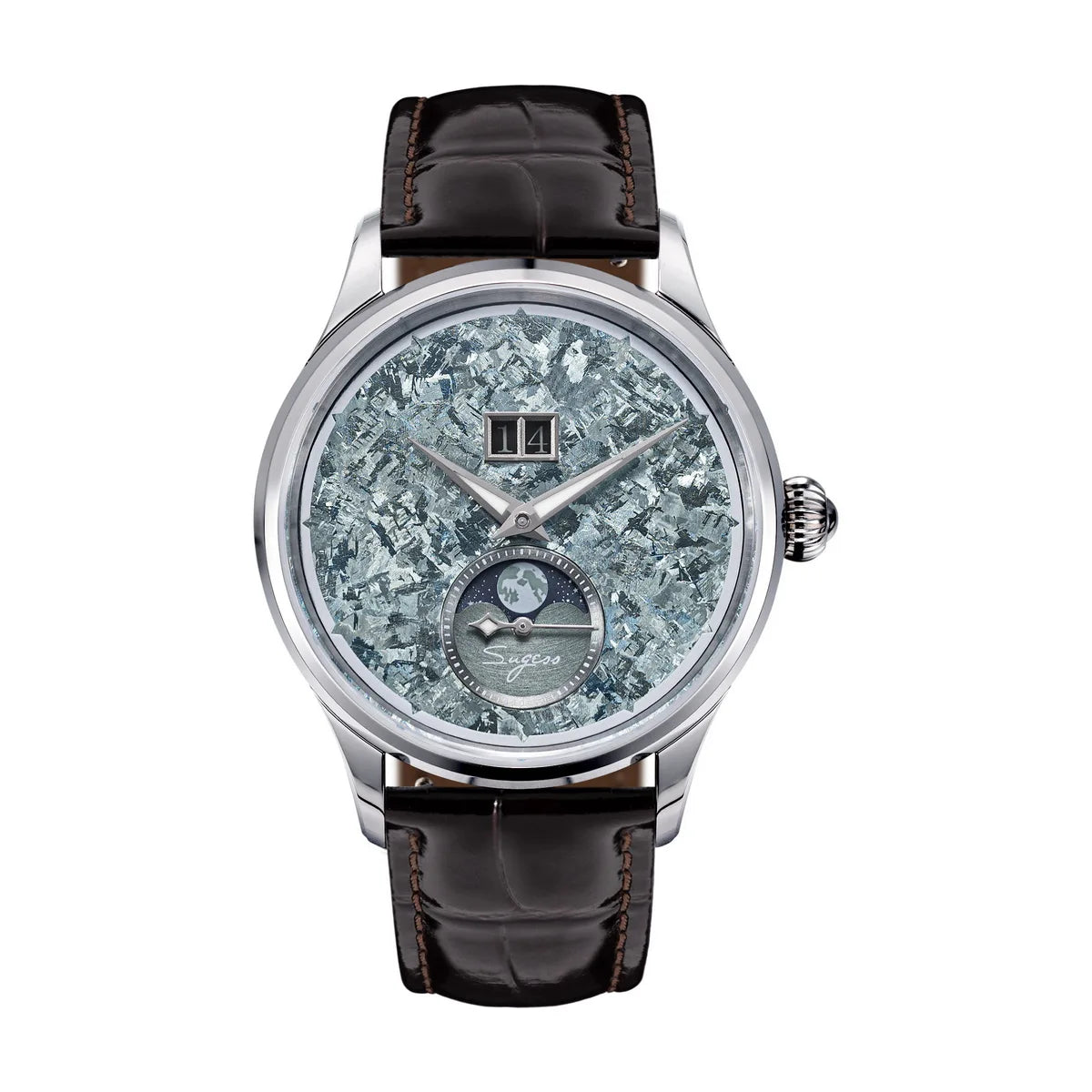 Automatic Man Watch Moon-Phase ST2528 Movement Waterproof Mechanical Wristwatches Sapphire Crystal Titanium Dials Clock S401 New