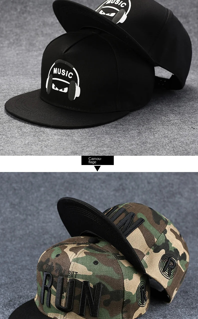 Men's Letter Embroidery Tide All-match Flat Brim Baseball Cap Ladies Summer Hip-hop Hat Outdoor Shade Adjustable Peaked Cap