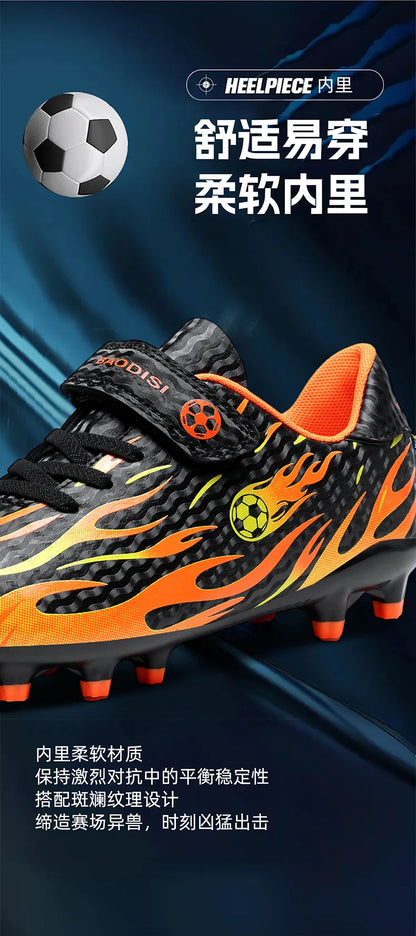 Children's Soccer Shoes Lightweight Football Sneakers Kids Sports Shoes Outdoor Non-Slip Futsal Shoes Boys Girls Training Shoes